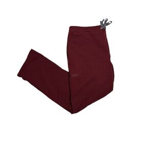 Figs Yola Skinny Leg Burgundy Scrub Pants, Size Petite Large (L/P)